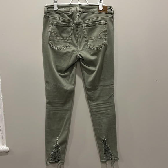 American Eagle Jeggings, Size 10, Sage Green, EUC - Picture 2 of 5